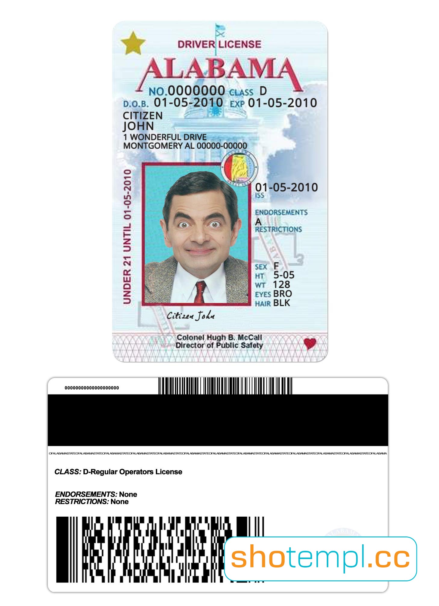 Alabama Driver License PSD Template V2